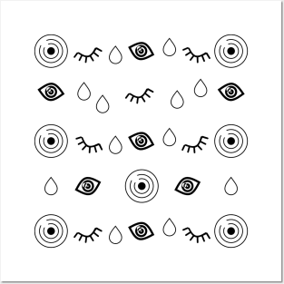 Pattern with eyes and drops Posters and Art